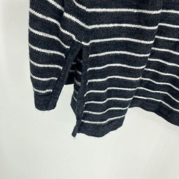 J Jill Sweater Size 1X Blue White Stripe 3/4 Ruffle Sleeve Linen Rayon Boho - Picture 7 of 9